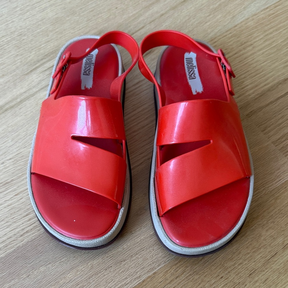 Melissa Orange Cutout Slingback Sandals